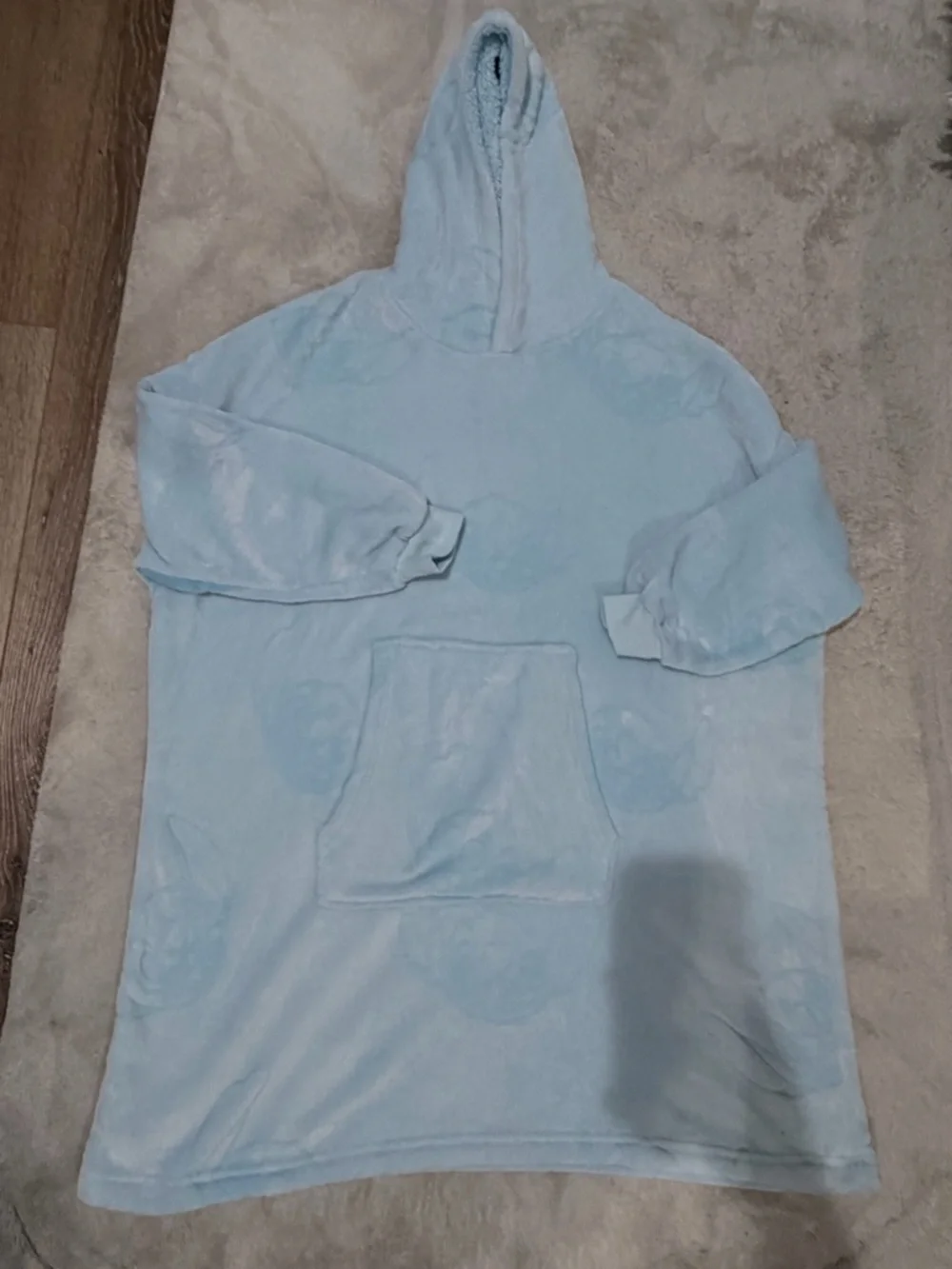 Disney Stitch Light Blue Plush Hoodie - Picture 2 of 3